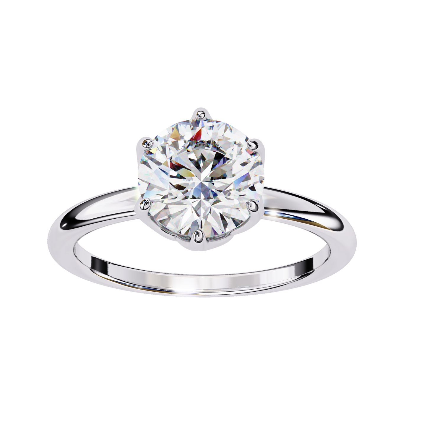 LGD Solitaire Ring Round  Stone (1.60ct) In 14K Gold