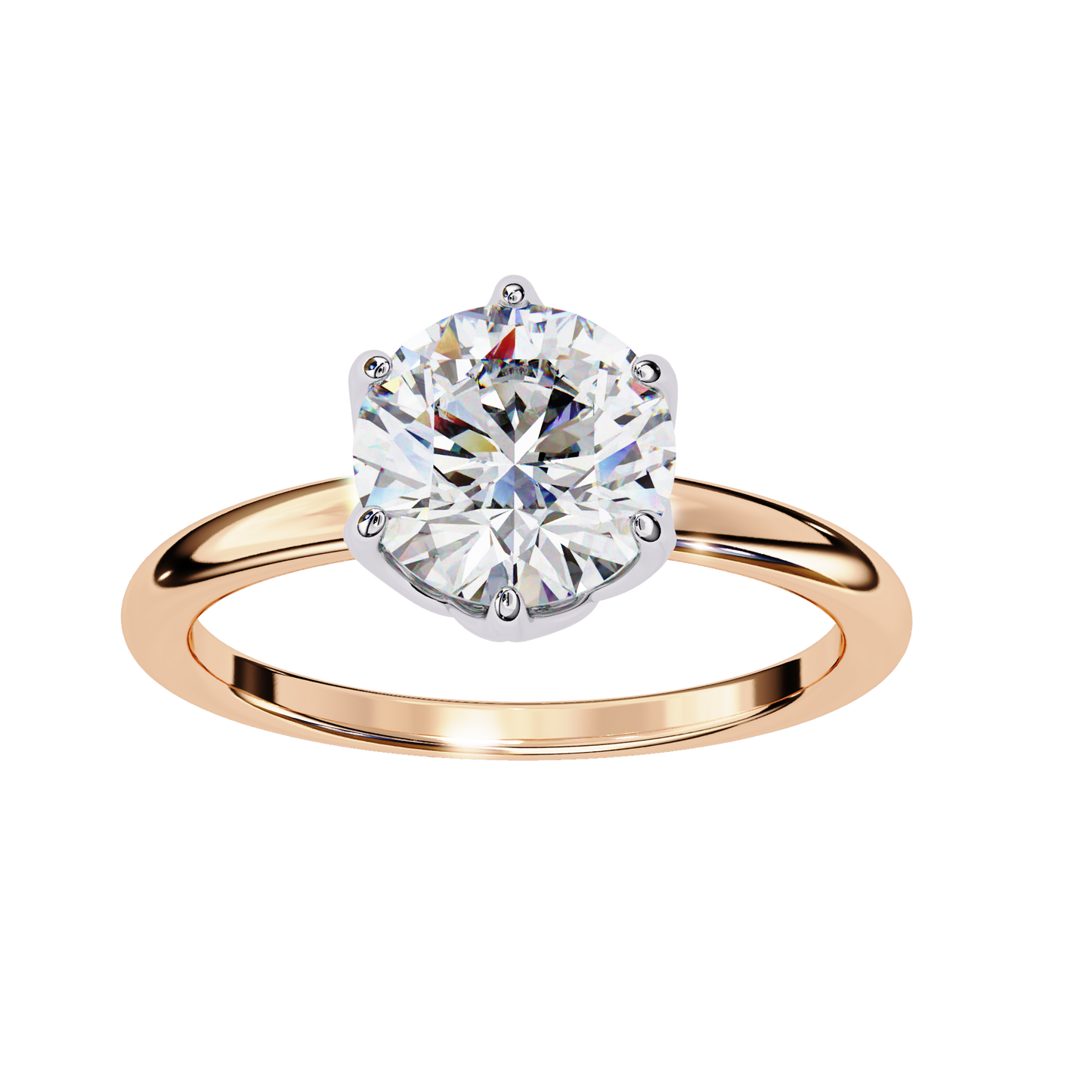 LGD Solitaire Ring Round  Stone (1.60ct) In 14K Gold