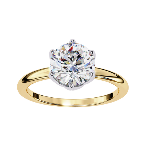 LGD Solitaire Ring Round  Stone (1.60ct) In 14K Gold