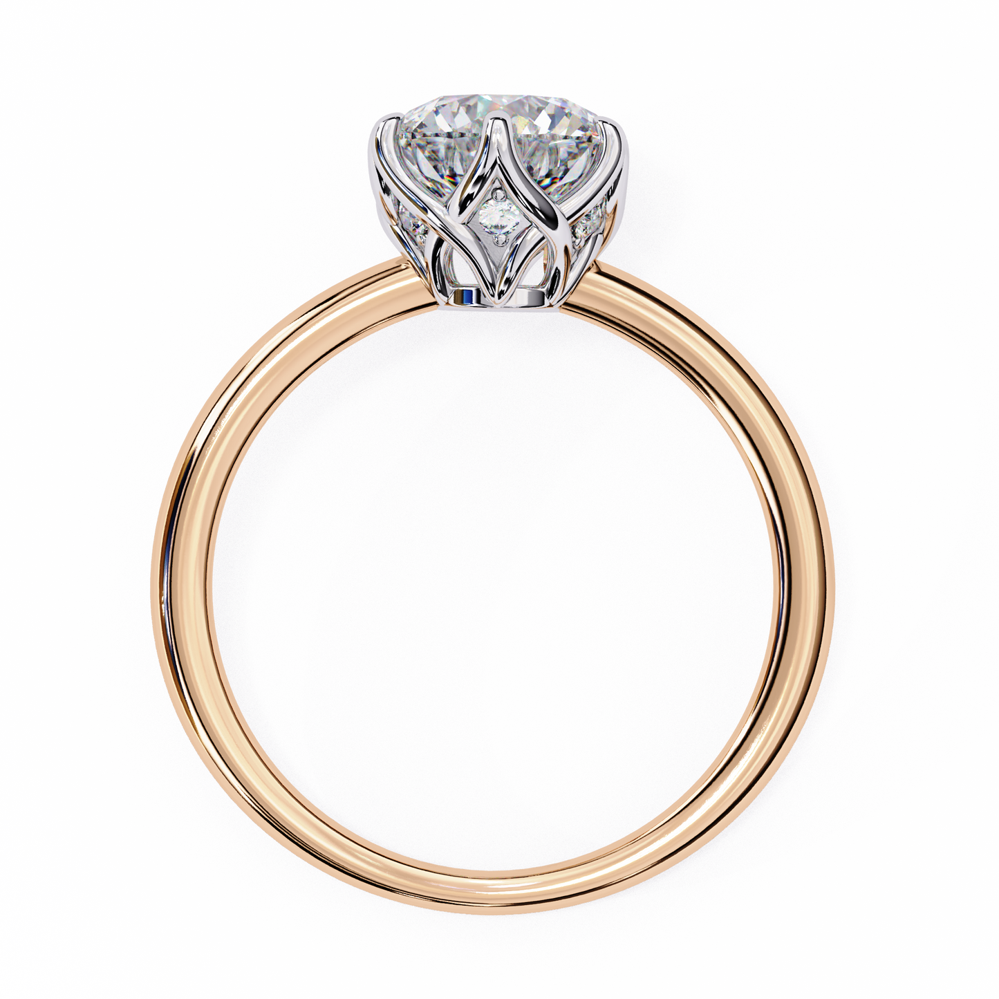 LGD Solitaire Ring Round  Stone (1.60ct) In 14K Gold