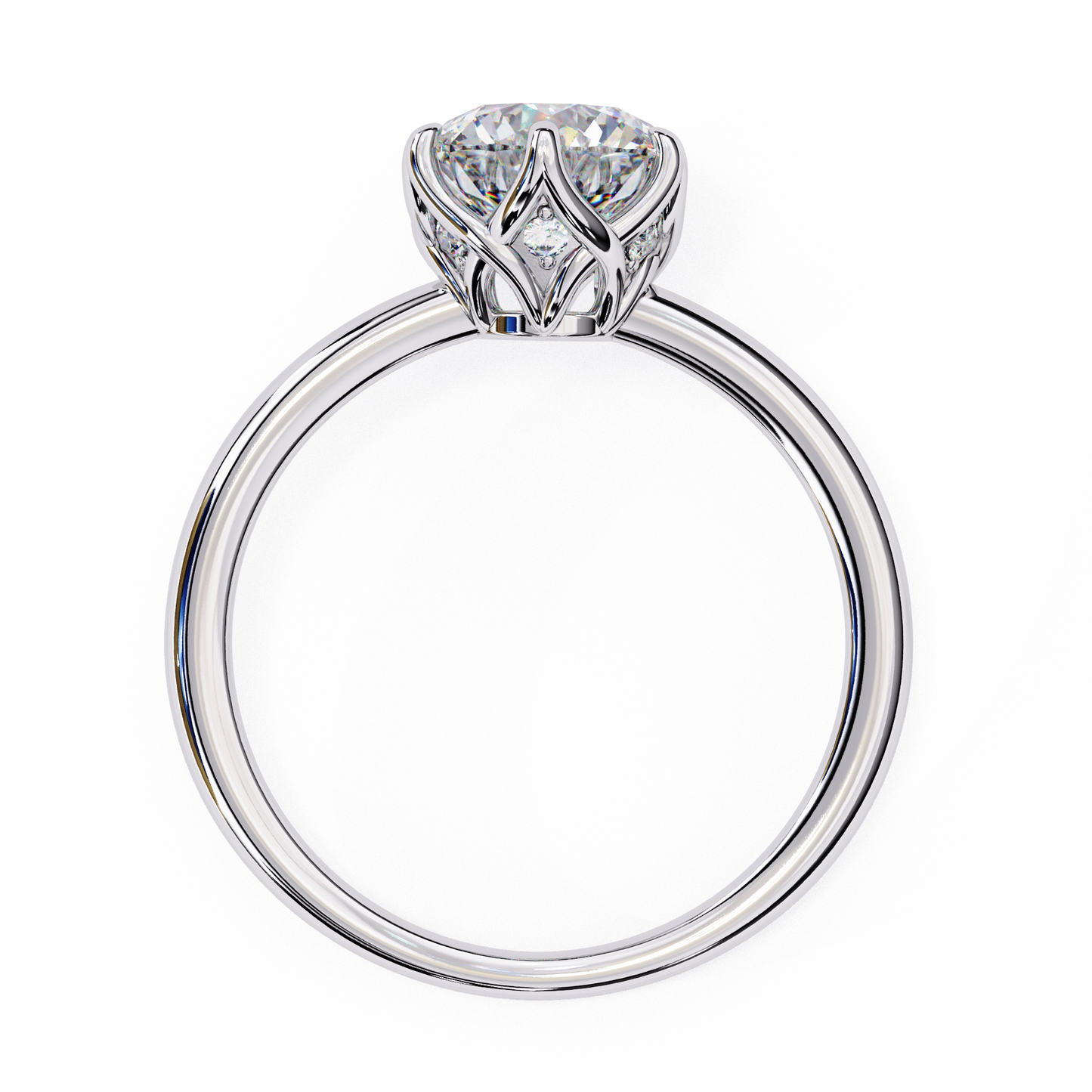 LGD Solitaire Ring Round  Stone (1.60ct) In 14K Gold