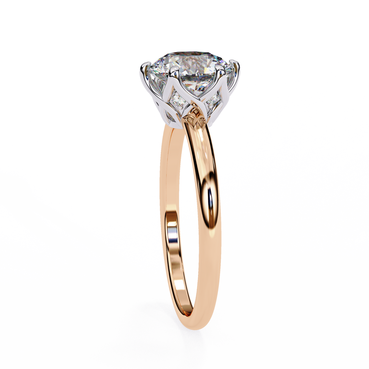 LGD Solitaire Ring Round  Stone (1.60ct) In 14K Gold