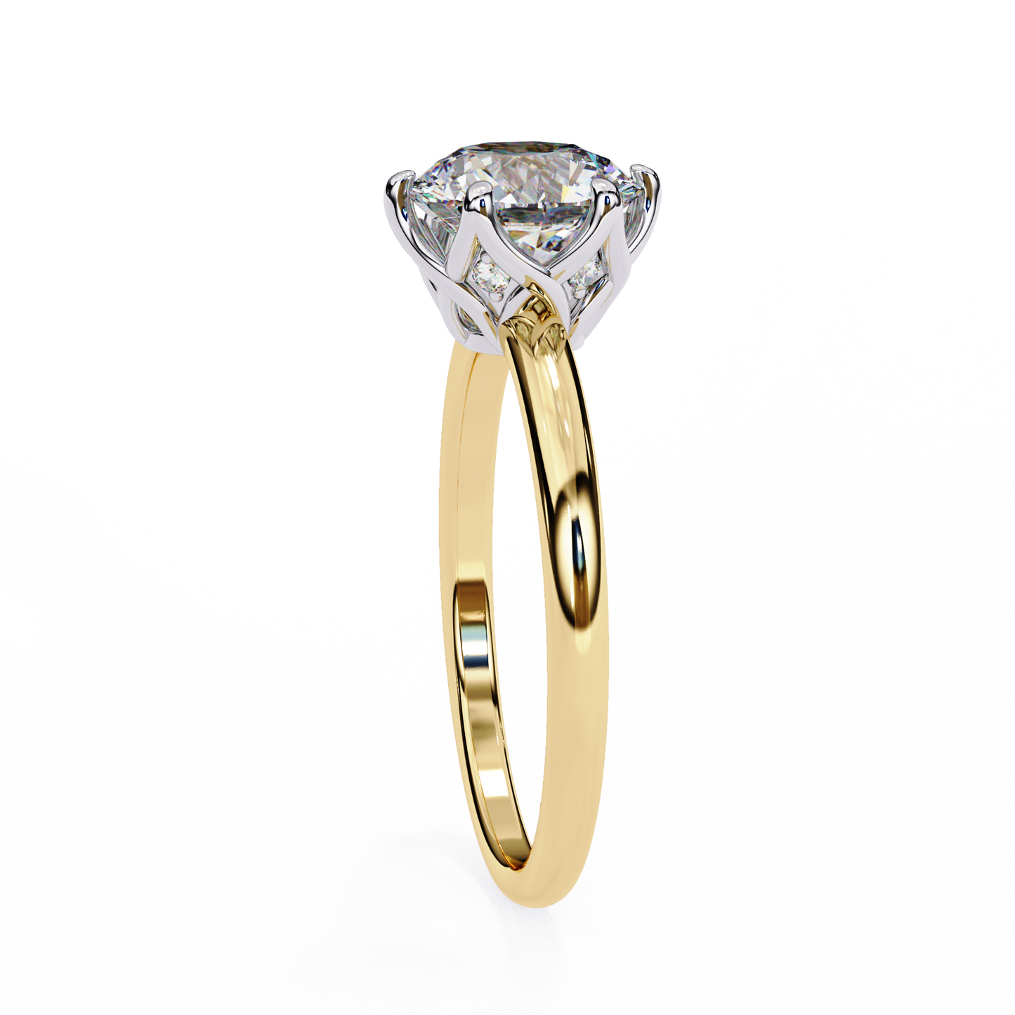LGD Solitaire Ring Round  Stone (1.60ct) In 14K Gold