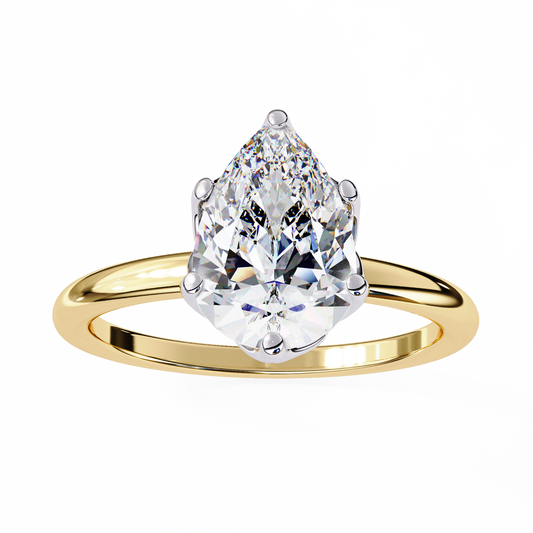 LGD Solitaire Ring Pear Stone (1.87ct) In 14K Gold