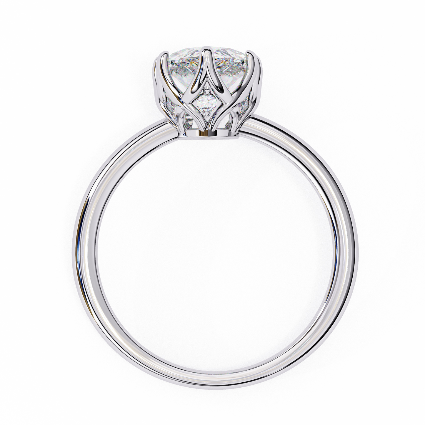 LGD Solitaire Ring Pear Stone (1.87ct) In 14K Gold