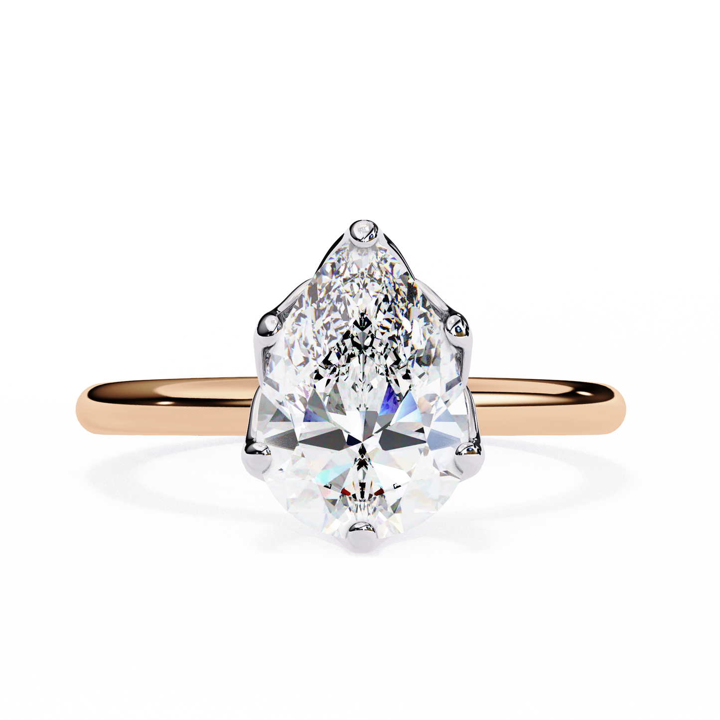 LGD Solitaire Ring Pear Stone (1.87ct) In 14K Gold