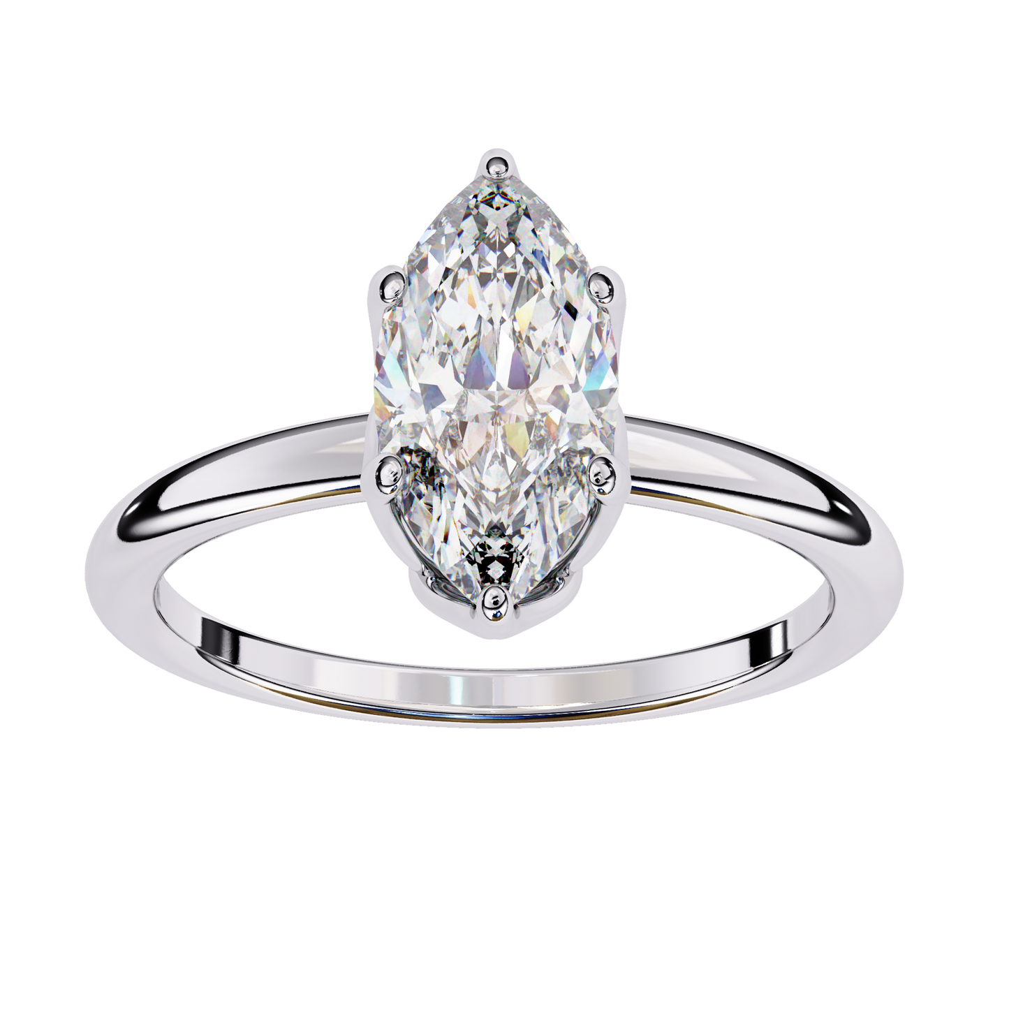 LGD Solitaire Ring Marquise Stone (1.14ct) In 14K Gold