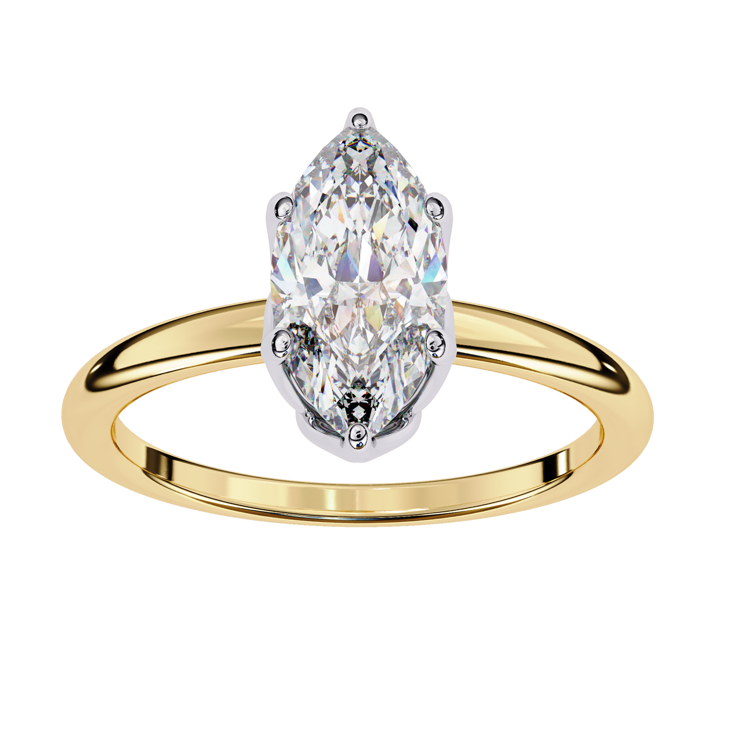 LGD Solitaire Ring Marquise Stone (1.14ct) In 14K Gold