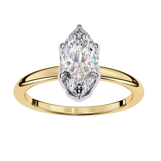 LGD Solitaire Ring Marquise Stone (1.14ct) In 14K Gold