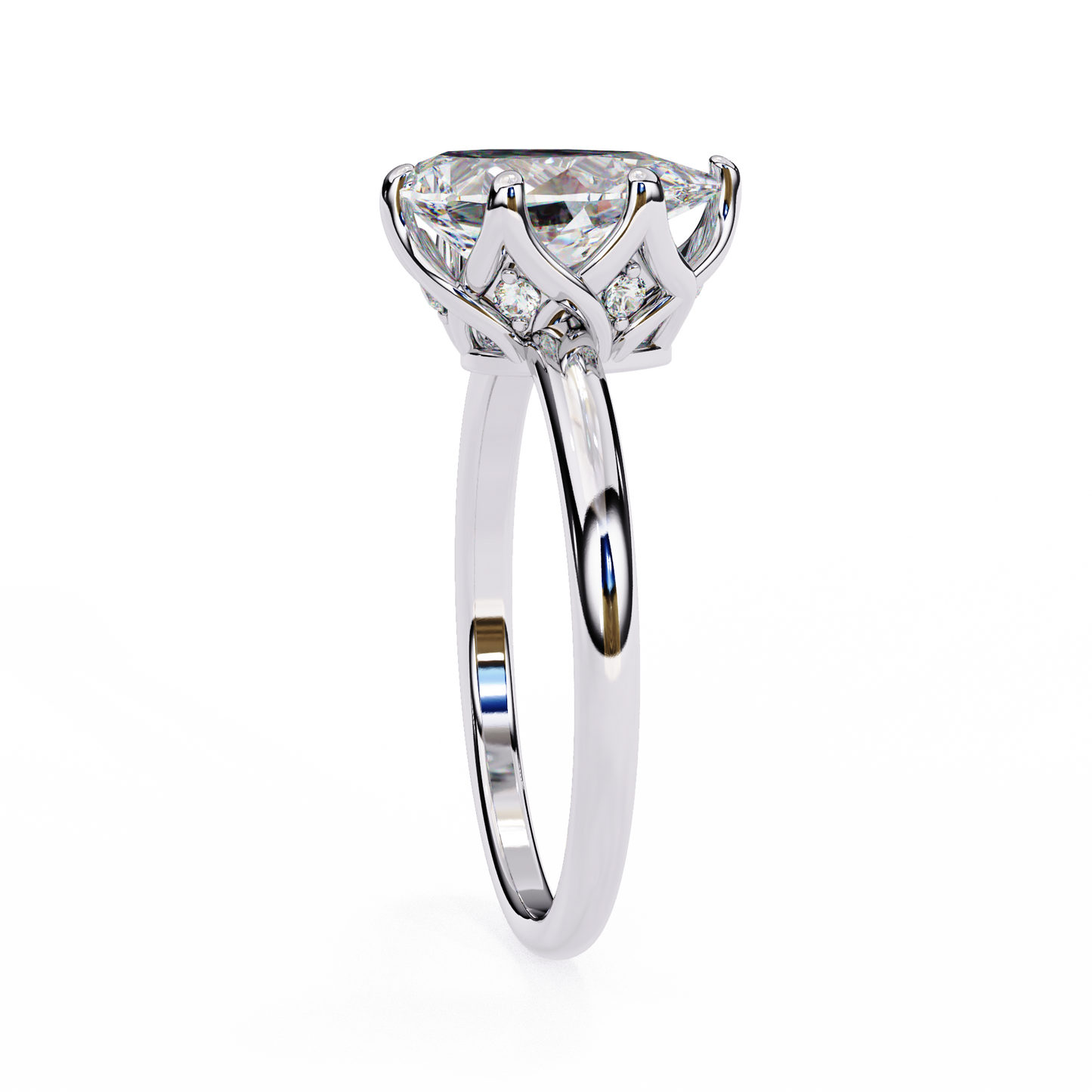 LGD Solitaire Ring Marquise Stone (1.14ct) In 14K Gold