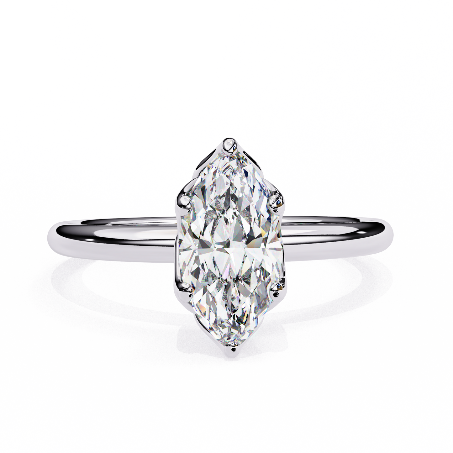LGD Solitaire Ring Marquise Stone (1.14ct) In 14K Gold