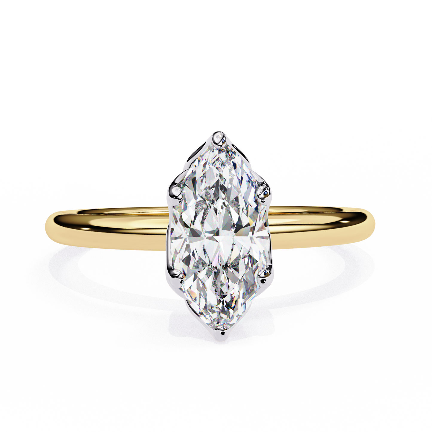 LGD Solitaire Ring Marquise Stone (1.14ct) In 14K Gold