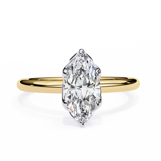 LGD Solitaire Ring Marquise Stone (1.14ct) In 14K Gold