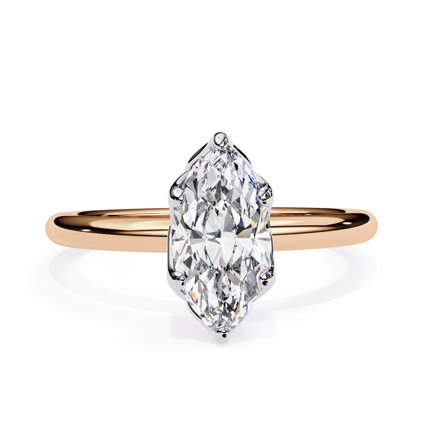 LGD Solitaire Ring Marquise Stone (1.14ct) In 14K Gold