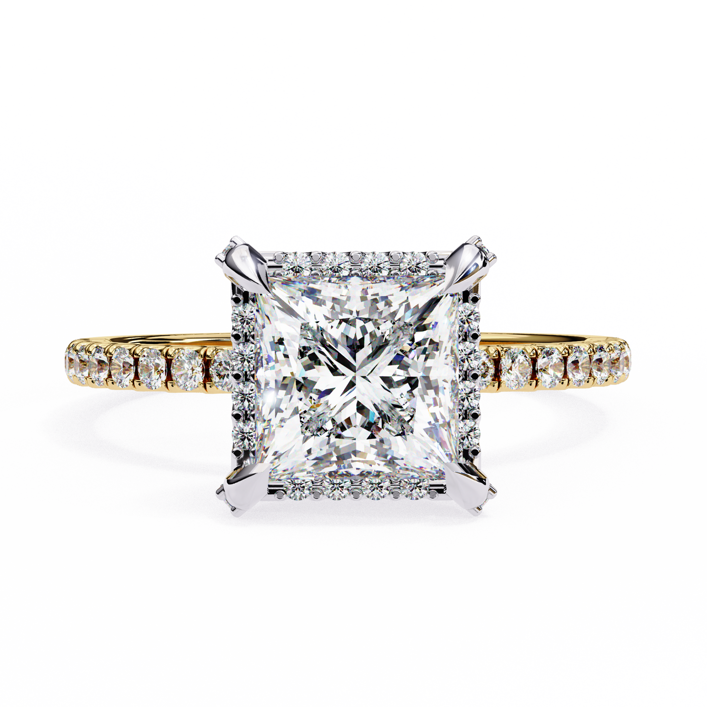 LGD Solitaire Ring Princess Stone (2.4ct) In 14K Gold