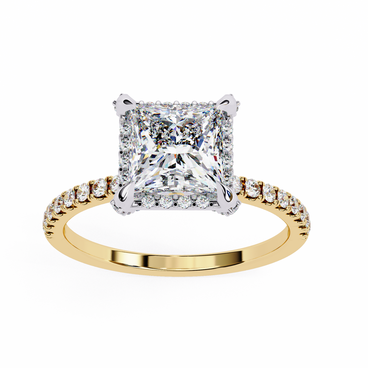 LGD Solitaire Ring Princess Stone (2.4ct) In 14K Gold