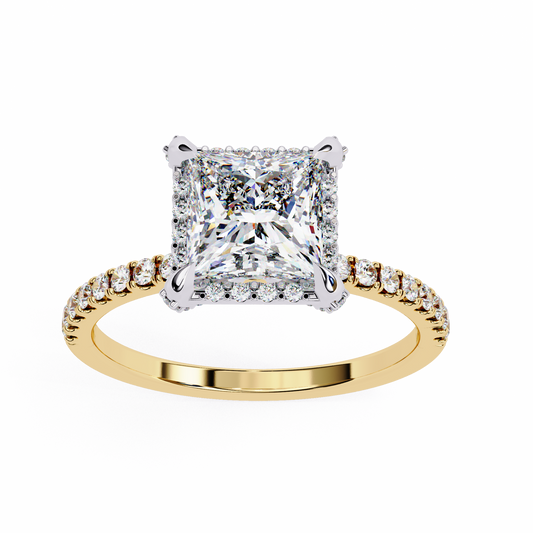 LGD Solitaire Ring Princess Stone (2.4ct) In 14K Gold