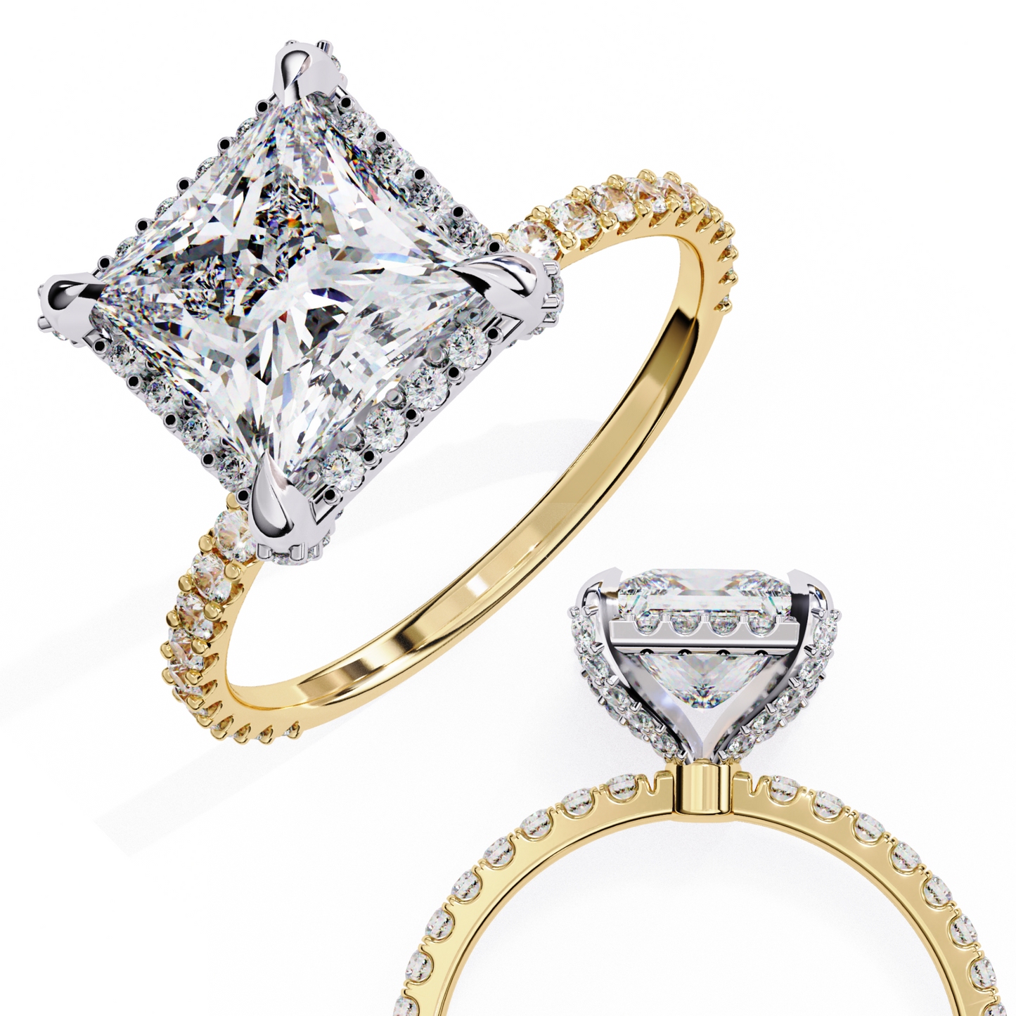 LGD Solitaire Ring Princess Stone (2.4ct) In 14K Gold