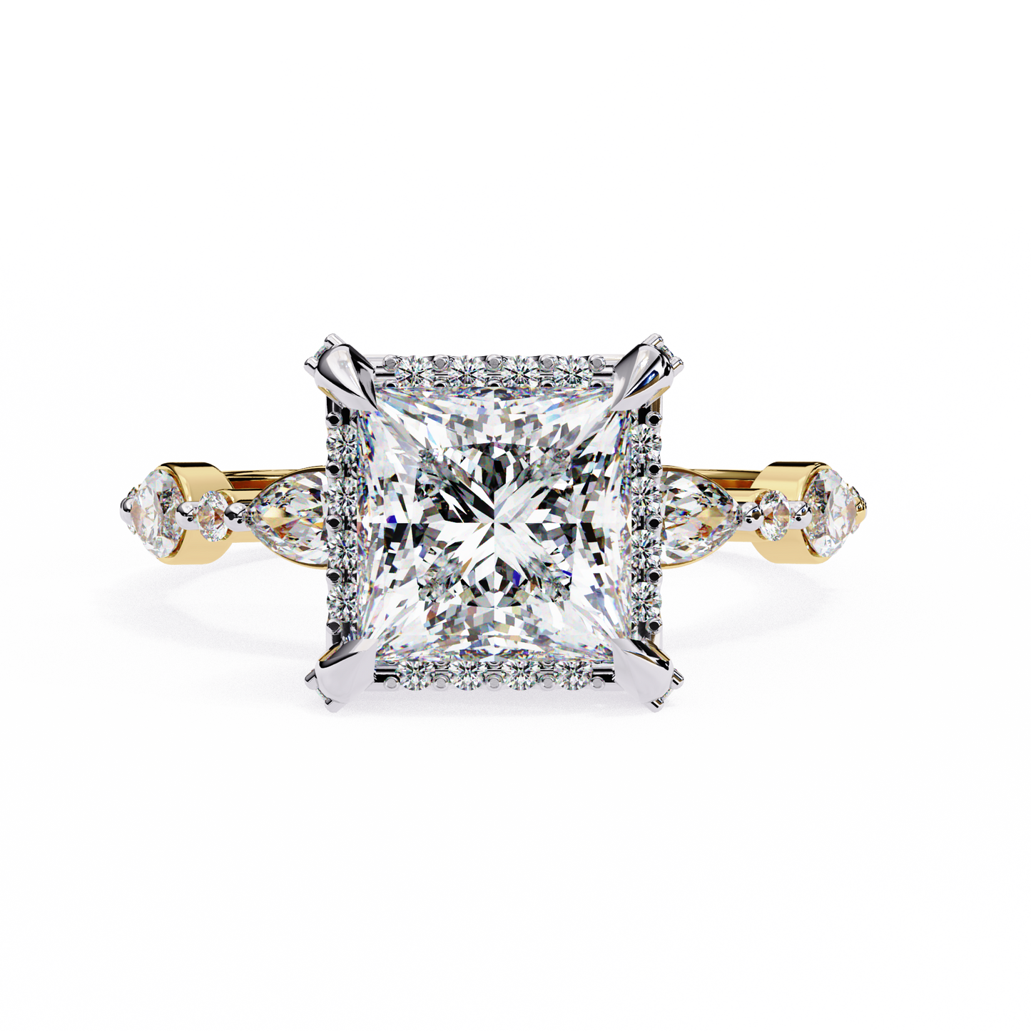 LGD Solitaire Ring  Princess Stone (2.09ct) In 14K Gold