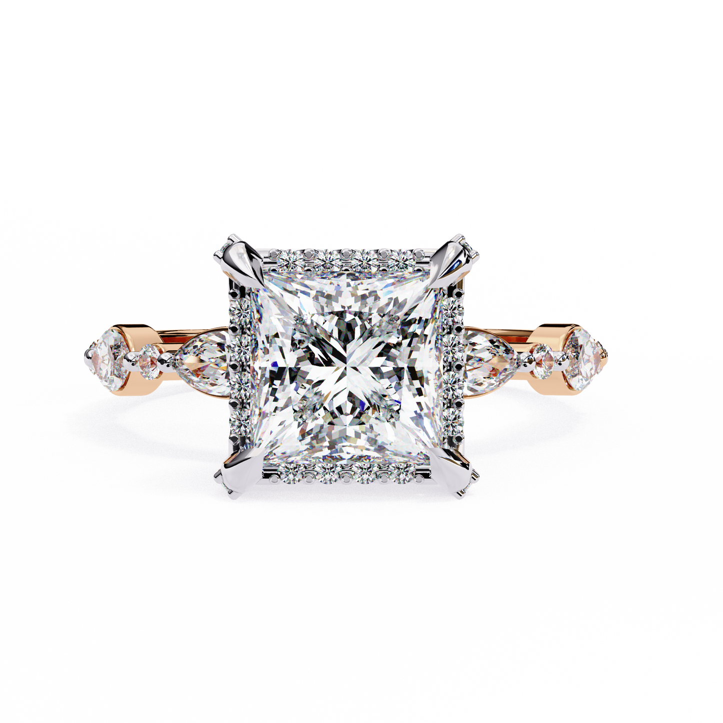 LGD Solitaire Ring  Princess Stone (2.09ct) In 14K Gold