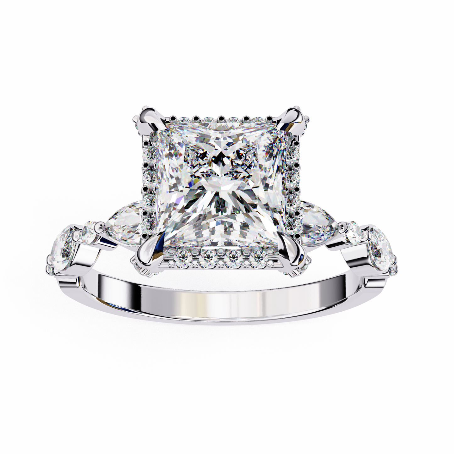 LGD Solitaire Ring  Princess Stone (2.09ct) In 14K Gold