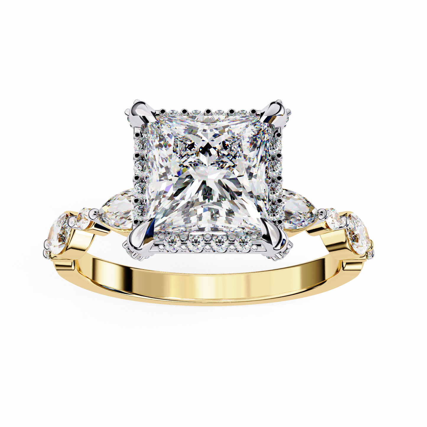 LGD Solitaire Ring  Princess Stone (2.09ct) In 14K Gold