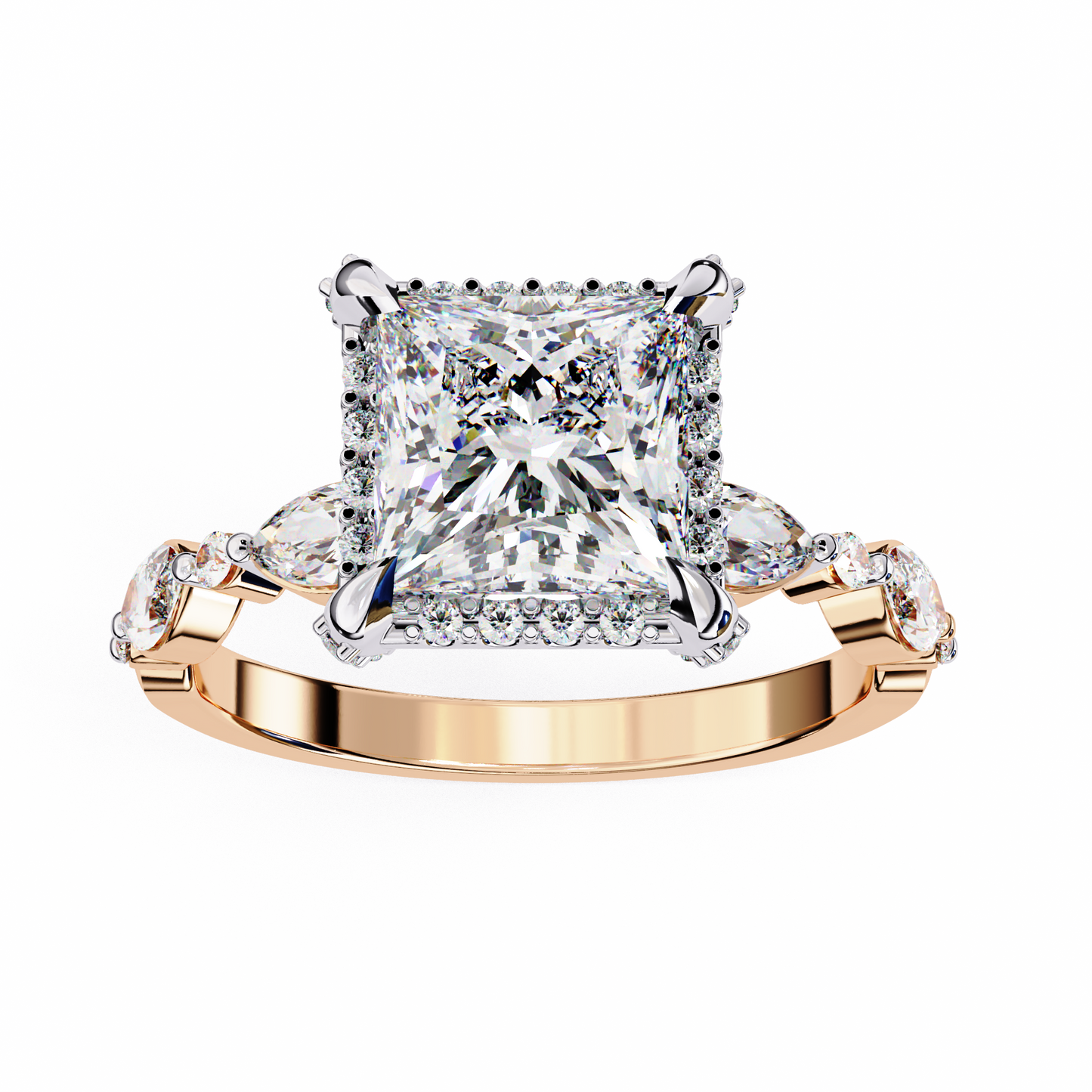 LGD Solitaire Ring  Princess Stone (2.09ct) In 14K Gold