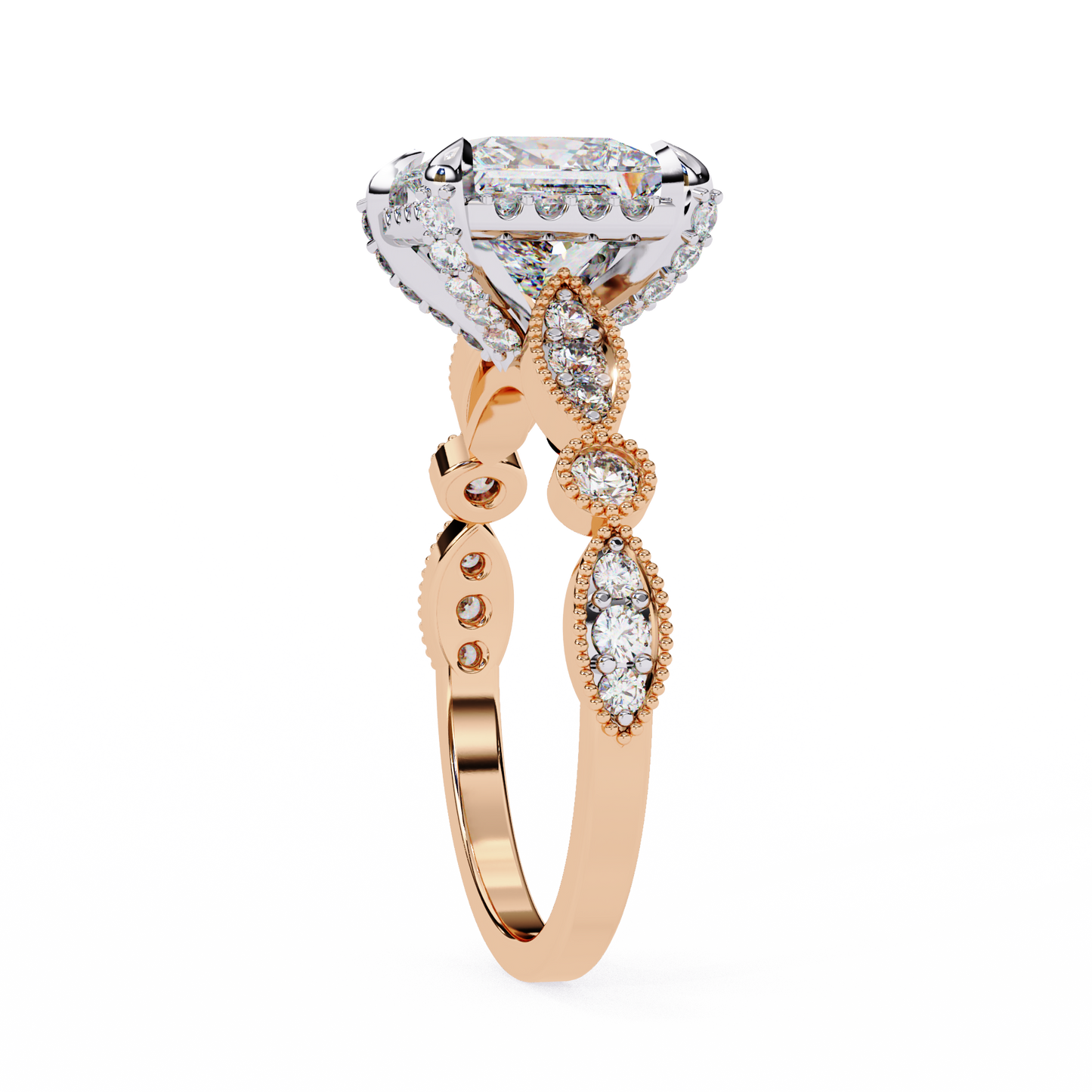 LGD Solitaire Ring Princess Stone (2.46ct) In 14K Gold