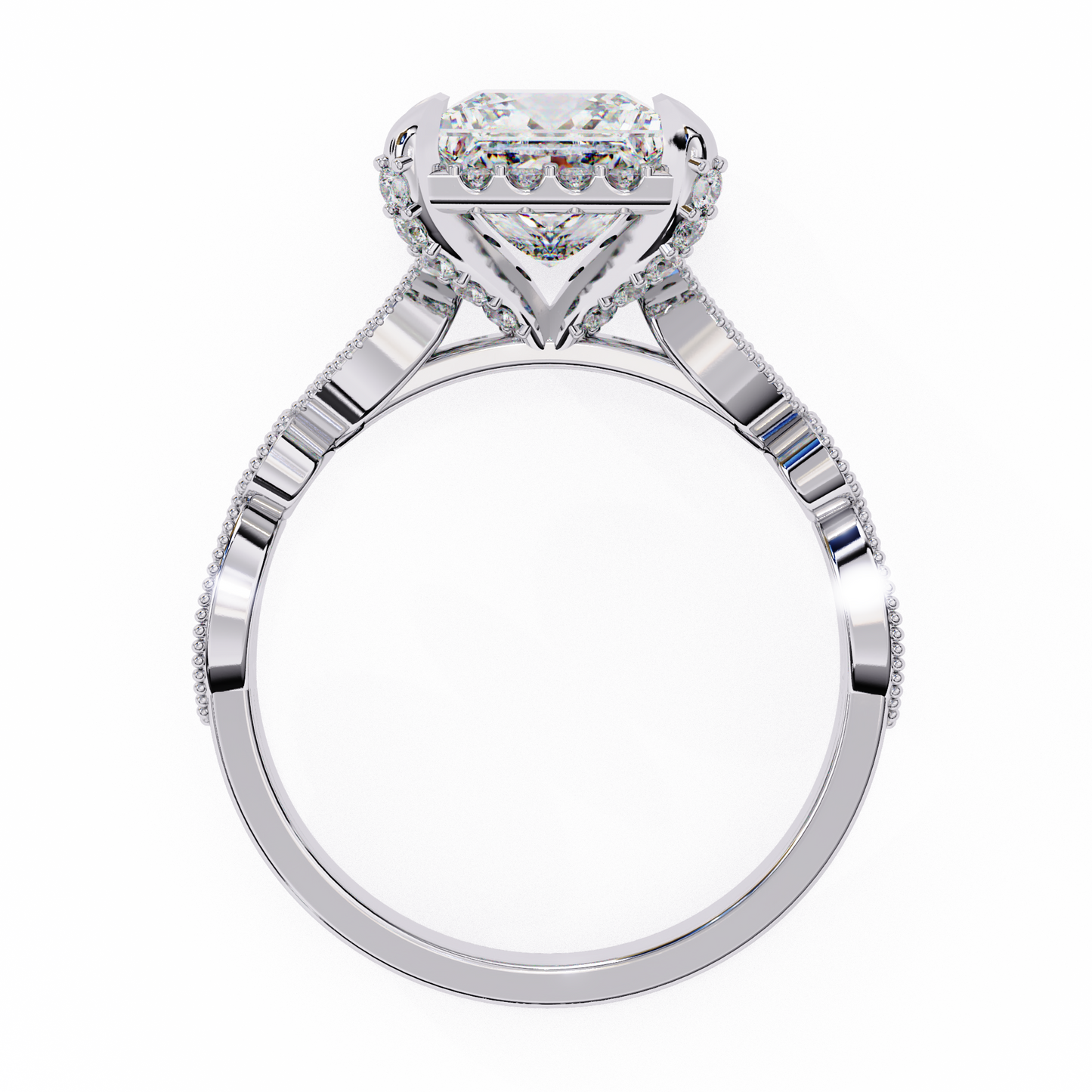 LGD Solitaire Ring Princess Stone (2.46ct) In 14K Gold