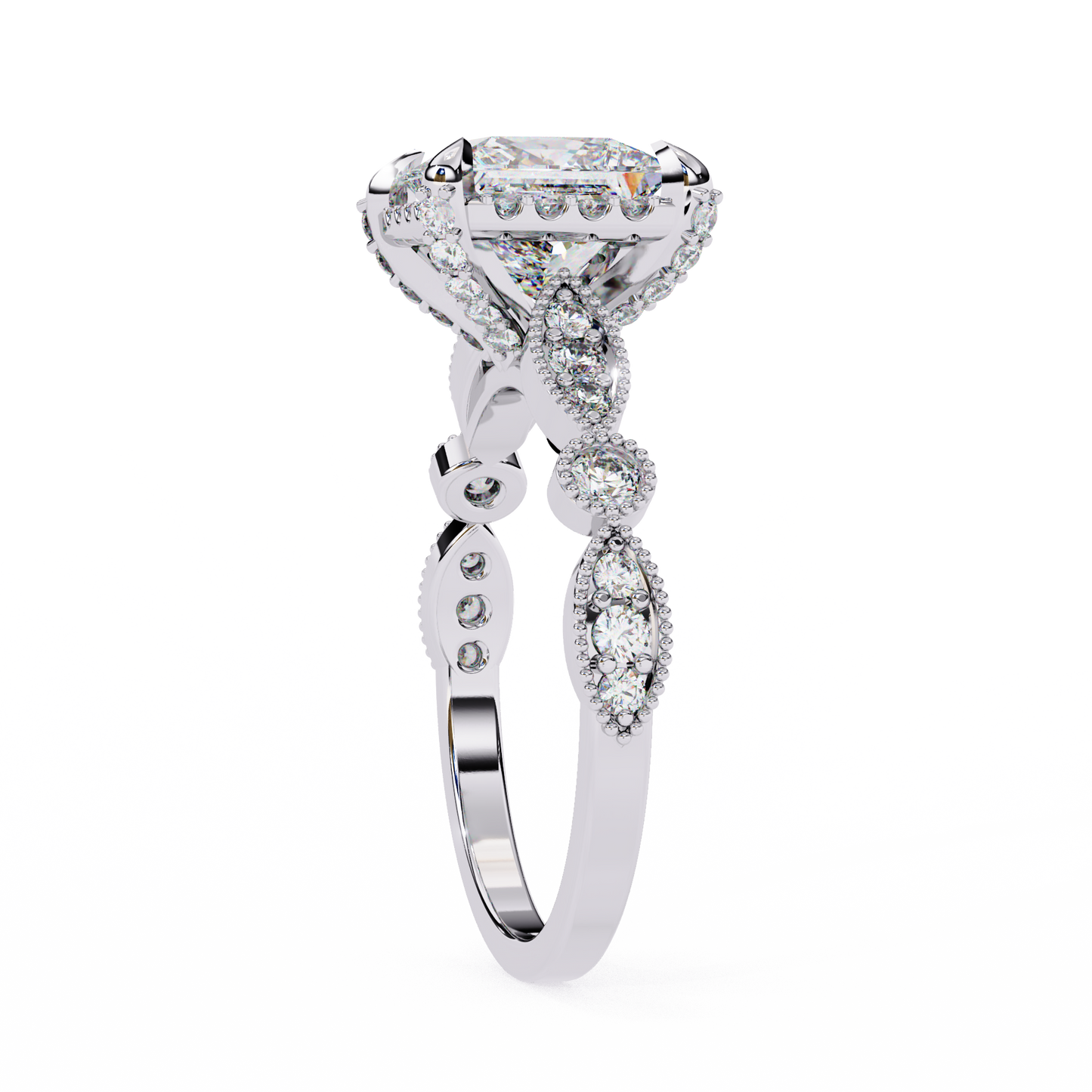 LGD Solitaire Ring Princess Stone (2.46ct) In 14K Gold