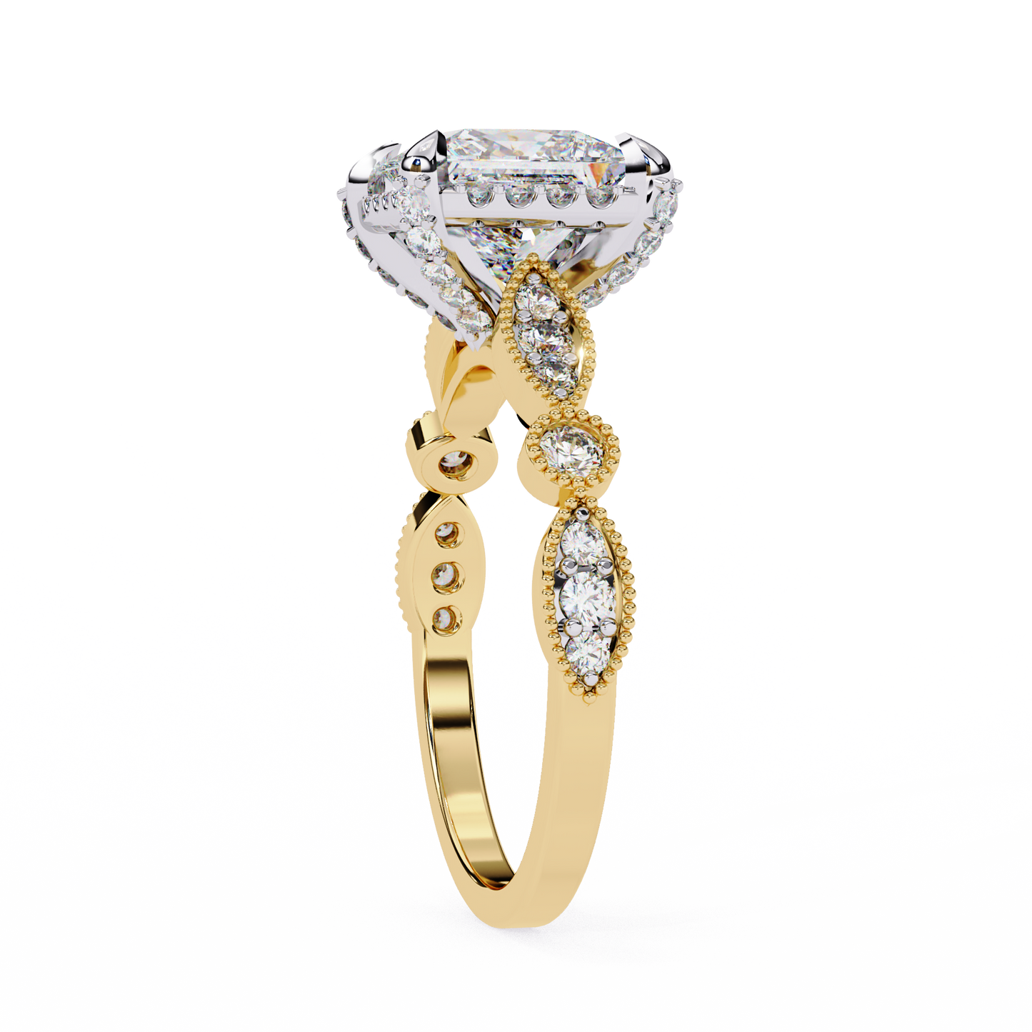 LGD Solitaire Ring Princess Stone (2.46ct) In 14K Gold