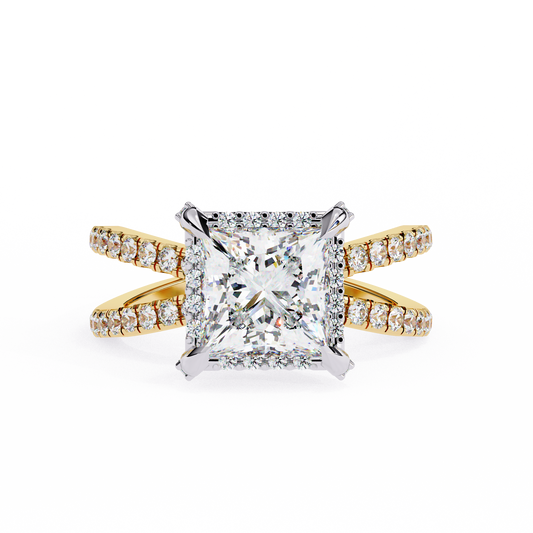 LGD Solitaire Ring Princess Stone (2.22ct) In 14K Gold