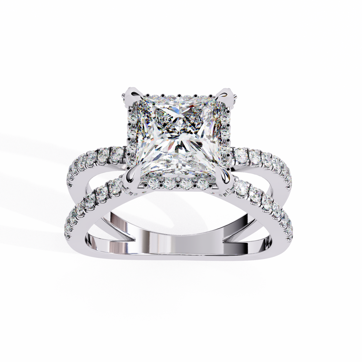 LGD Solitaire Ring Princess Stone (2.22ct) In 14K Gold