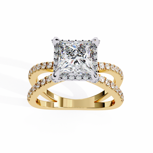 LGD Solitaire Ring Princess Stone (2.22ct) In 14K Gold