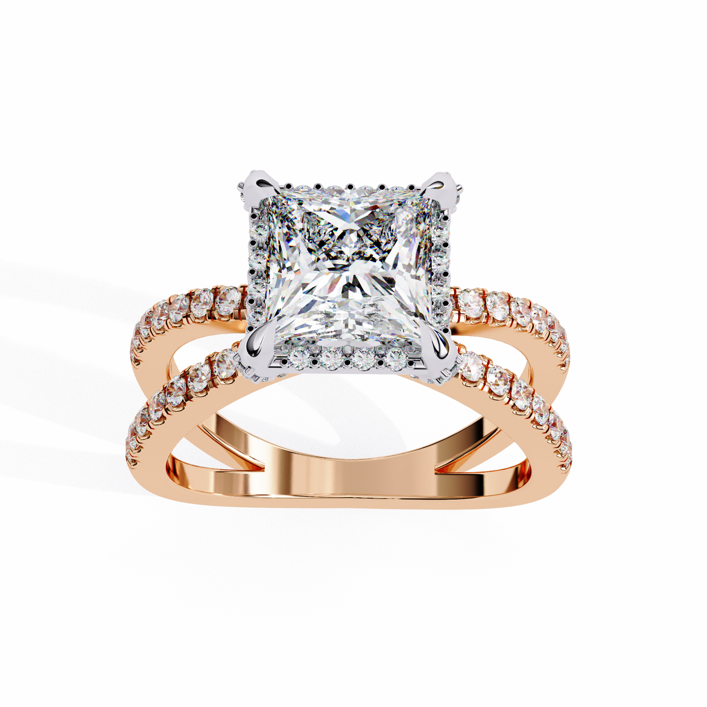 LGD Solitaire Ring Princess Stone (2.22ct) In 14K Gold
