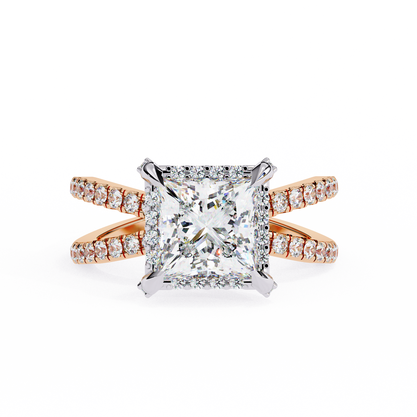 LGD Solitaire Ring Princess Stone (2.22ct) In 14K Gold