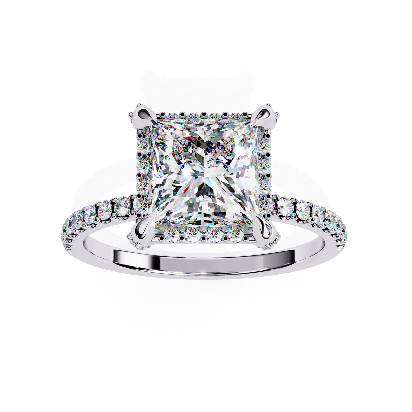 LGD Solitaire Ring Princess Stone (2.40ct) In 14K Gold