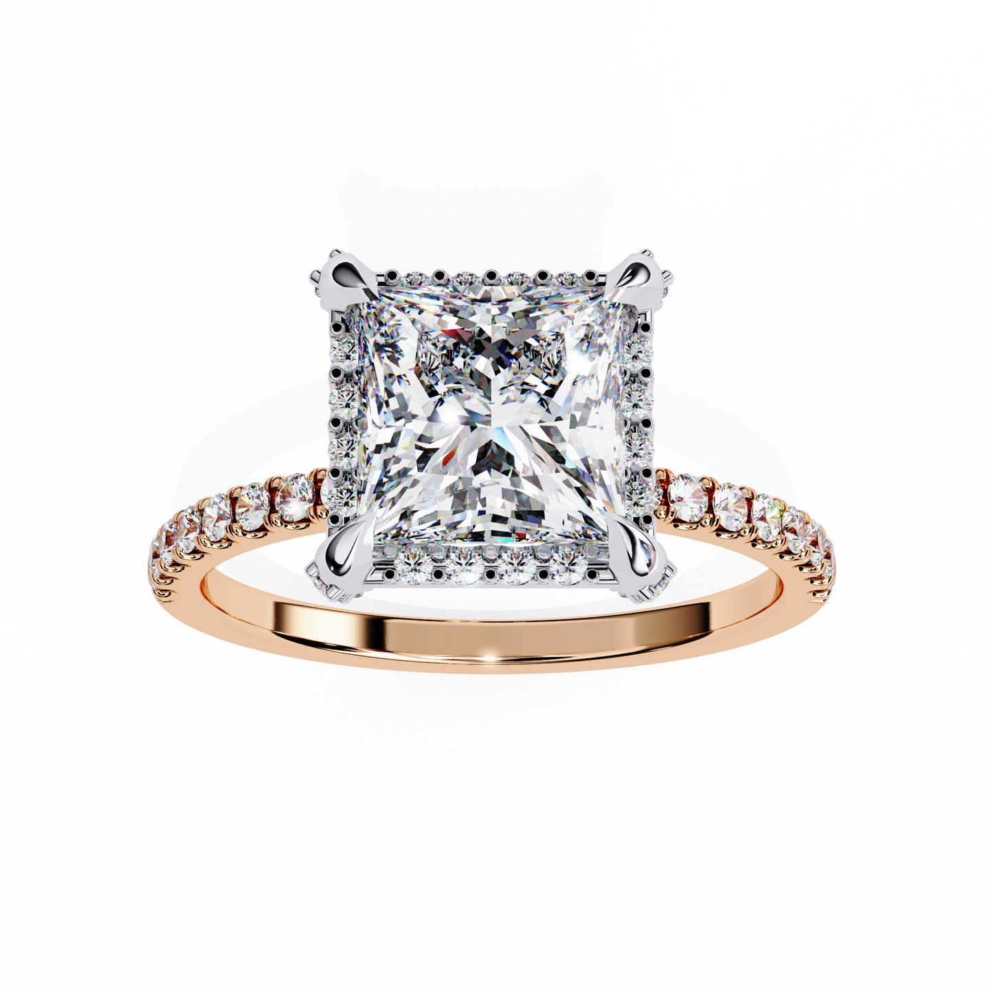 LGD Solitaire Ring Princess Stone (2.40ct) In 14K Gold