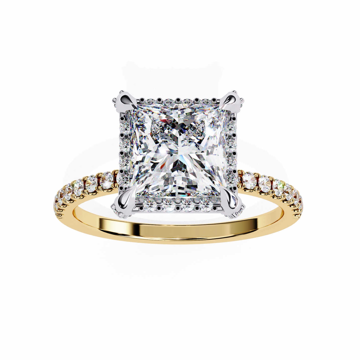 LGD Solitaire Ring Princess Stone (2.40ct) In 14K Gold