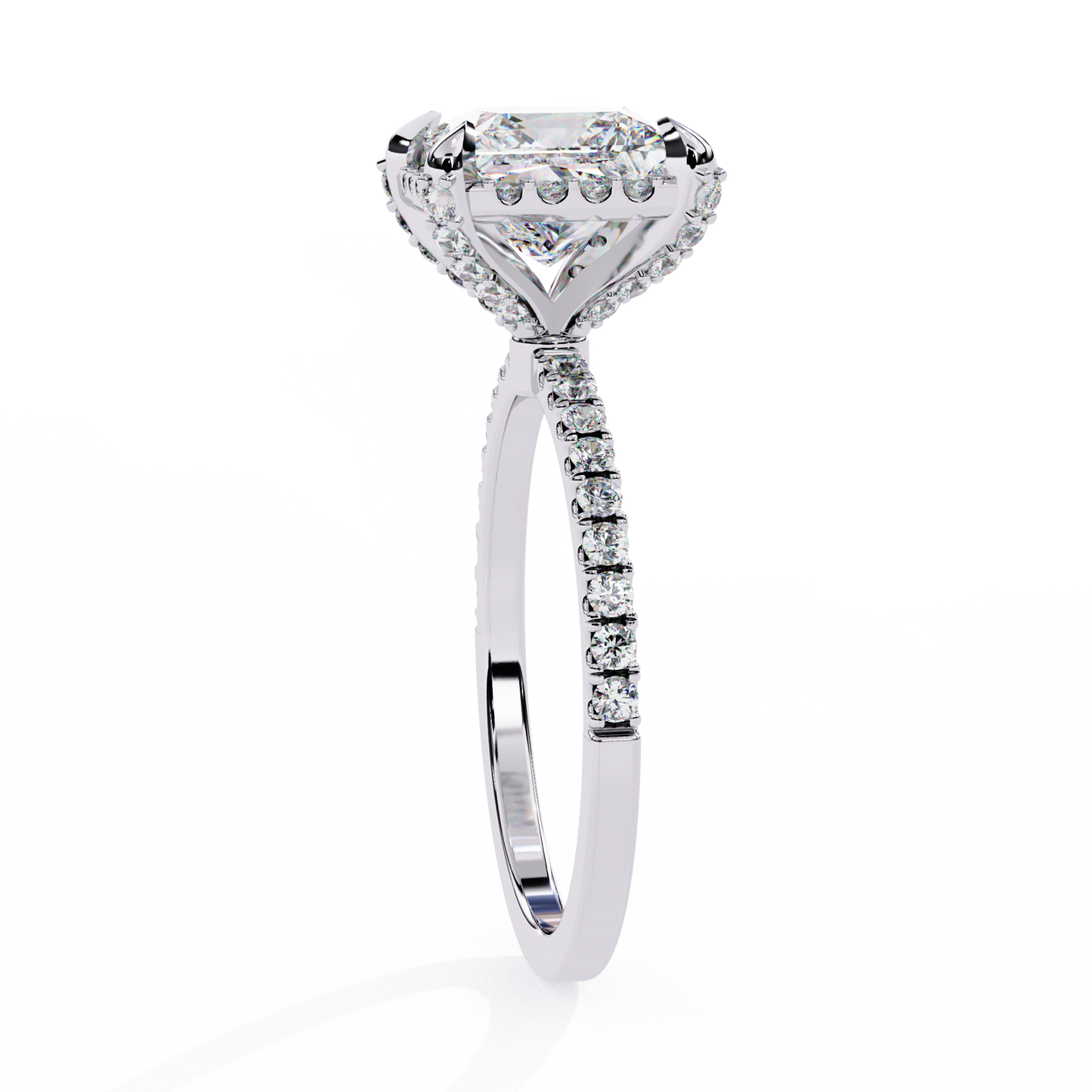 LGD Solitaire Ring Princess Stone (2.40ct) In 14K Gold