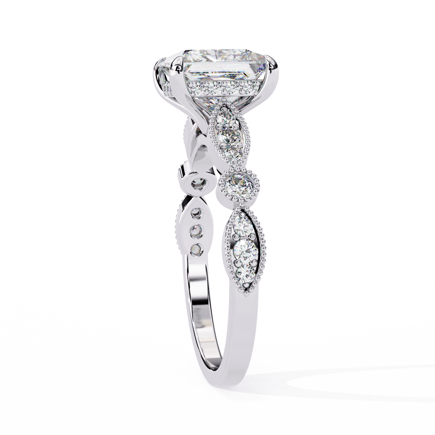 LGD Princess Solitaire Ring Stone (2.60ct) In 14K Gold