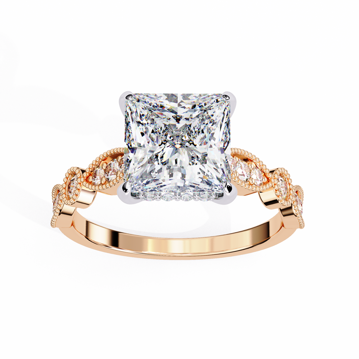 LGD Princess Solitaire Ring Stone (2.60ct) In 14K Gold
