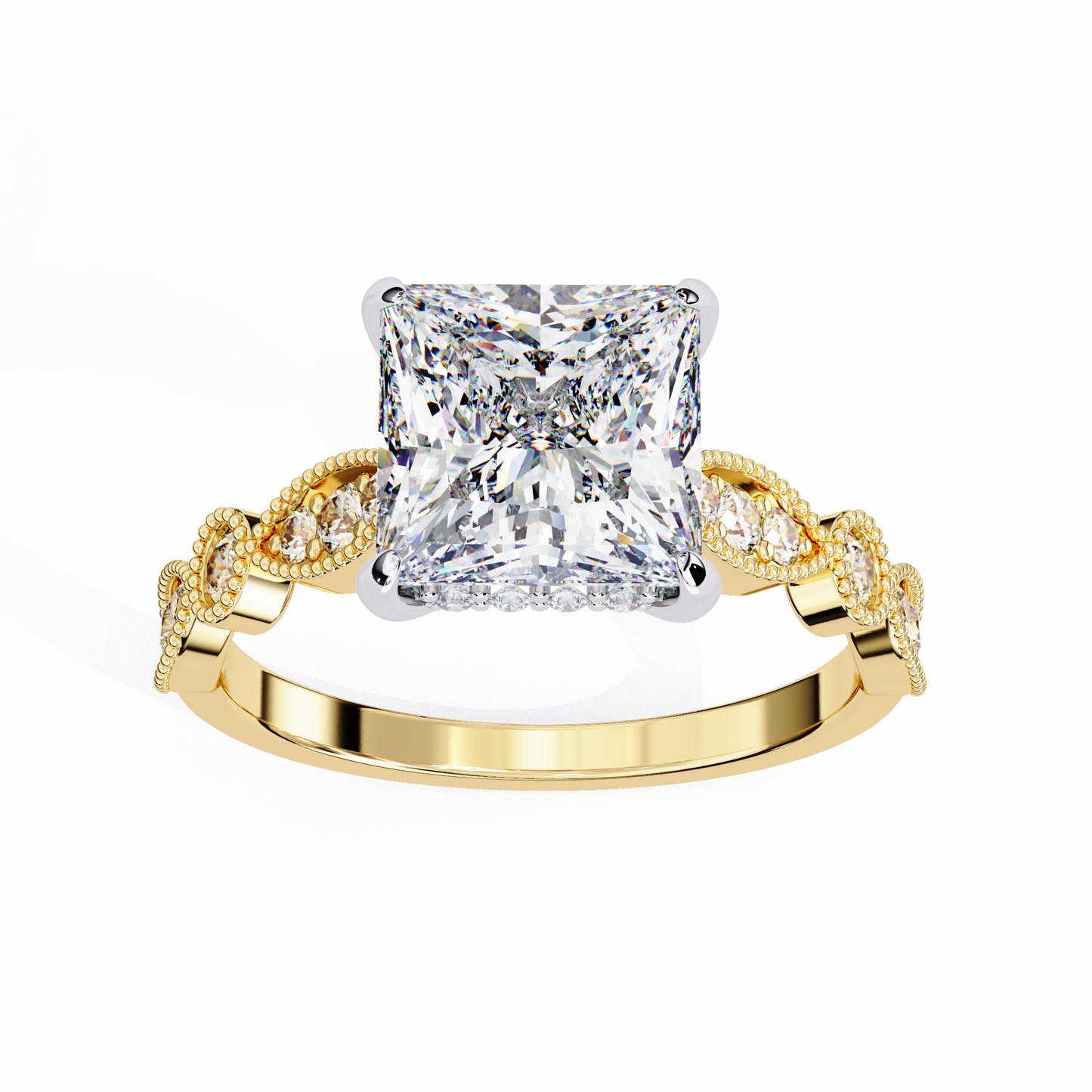 LGD Princess Solitaire Ring Stone (2.60ct) In 14K Gold