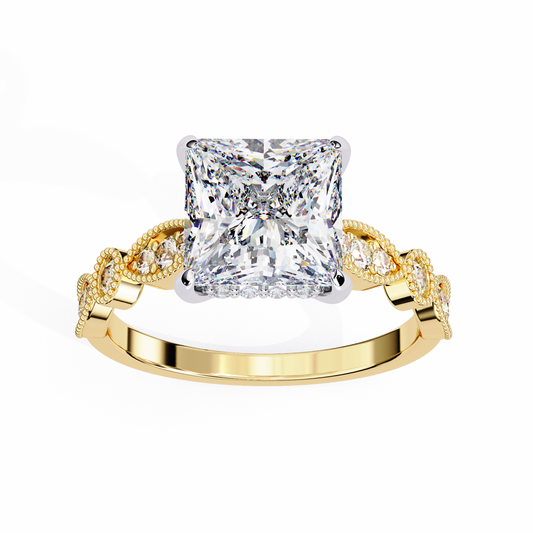 LGD Princess Solitaire Ring Stone (2.60ct) In 14K Gold