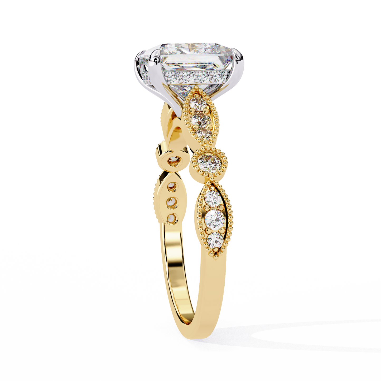 LGD Princess Solitaire Ring Stone (2.60ct) In 14K Gold