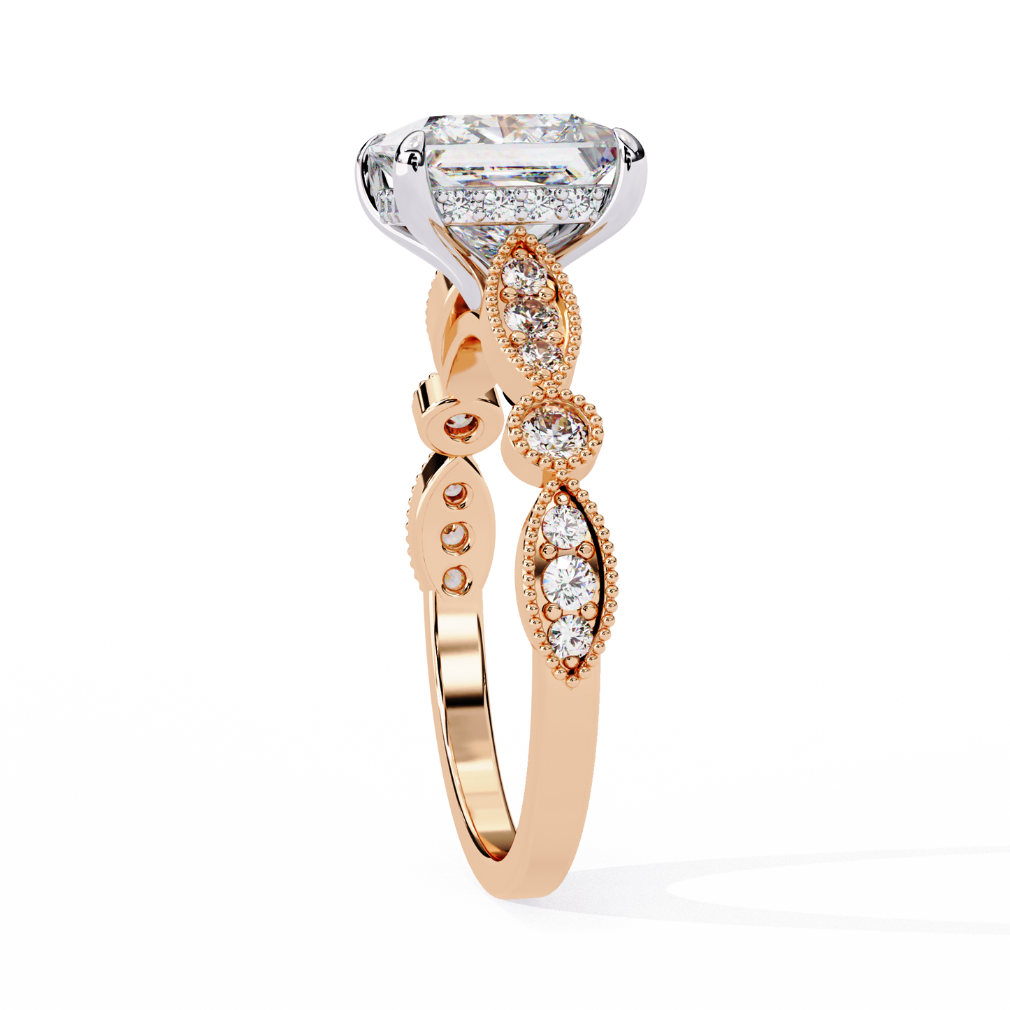 LGD Princess Solitaire Ring Stone (2.60ct) In 14K Gold