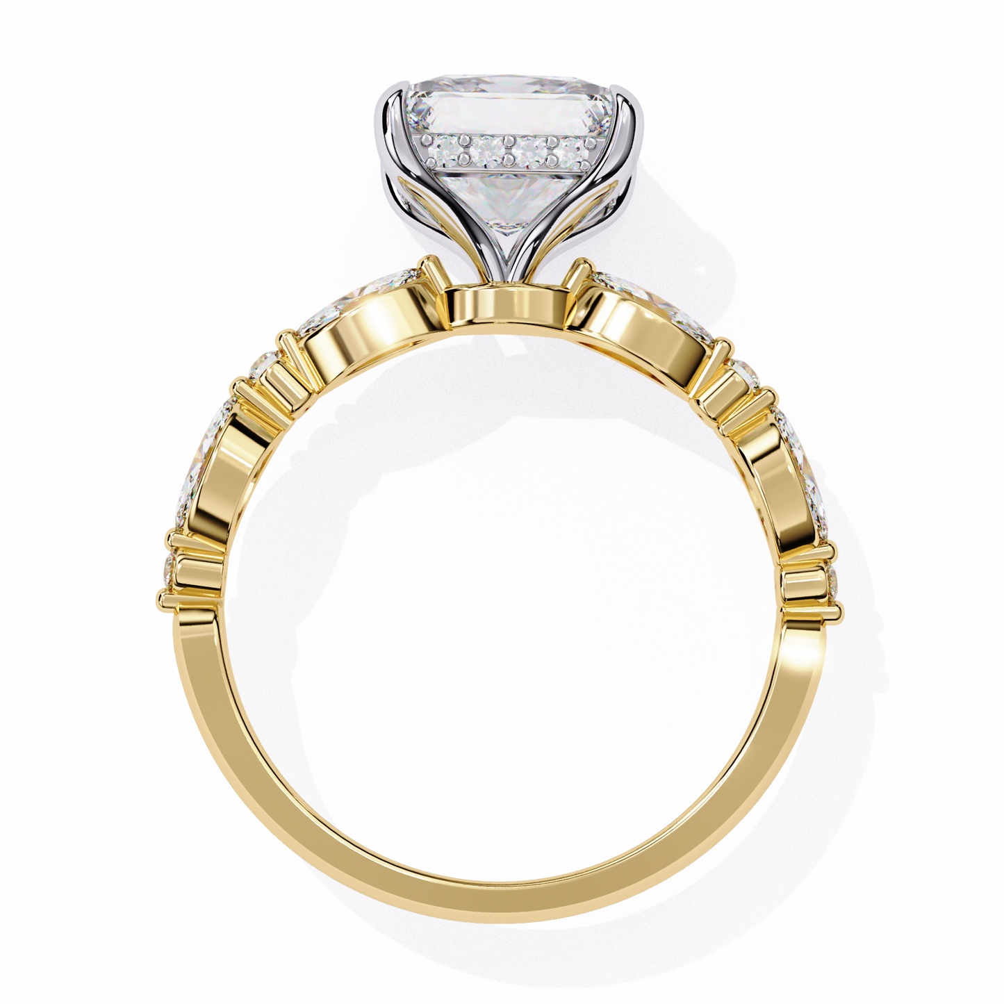 LGD Solitaire Ring Princess Stone (3.26ct) In 14K Gold