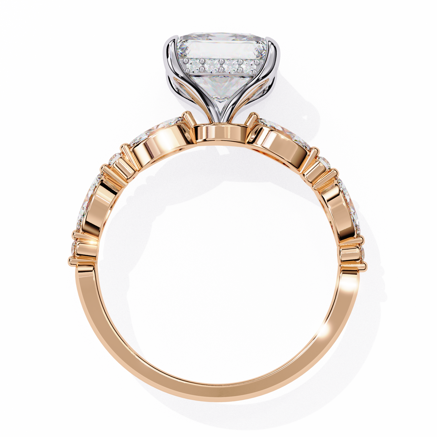 LGD Solitaire Ring Princess Stone (3.26ct) In 14K Gold
