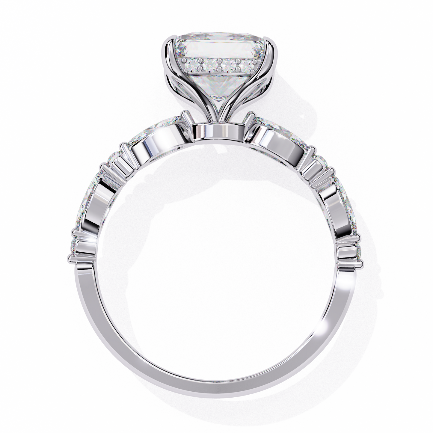 LGD Solitaire Ring Princess Stone (3.26ct) In 14K Gold