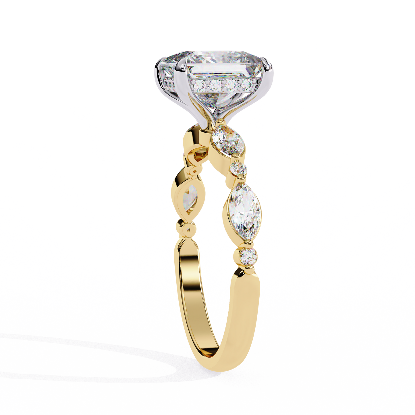 LGD Solitaire Ring Princess Stone (3.26ct) In 14K Gold